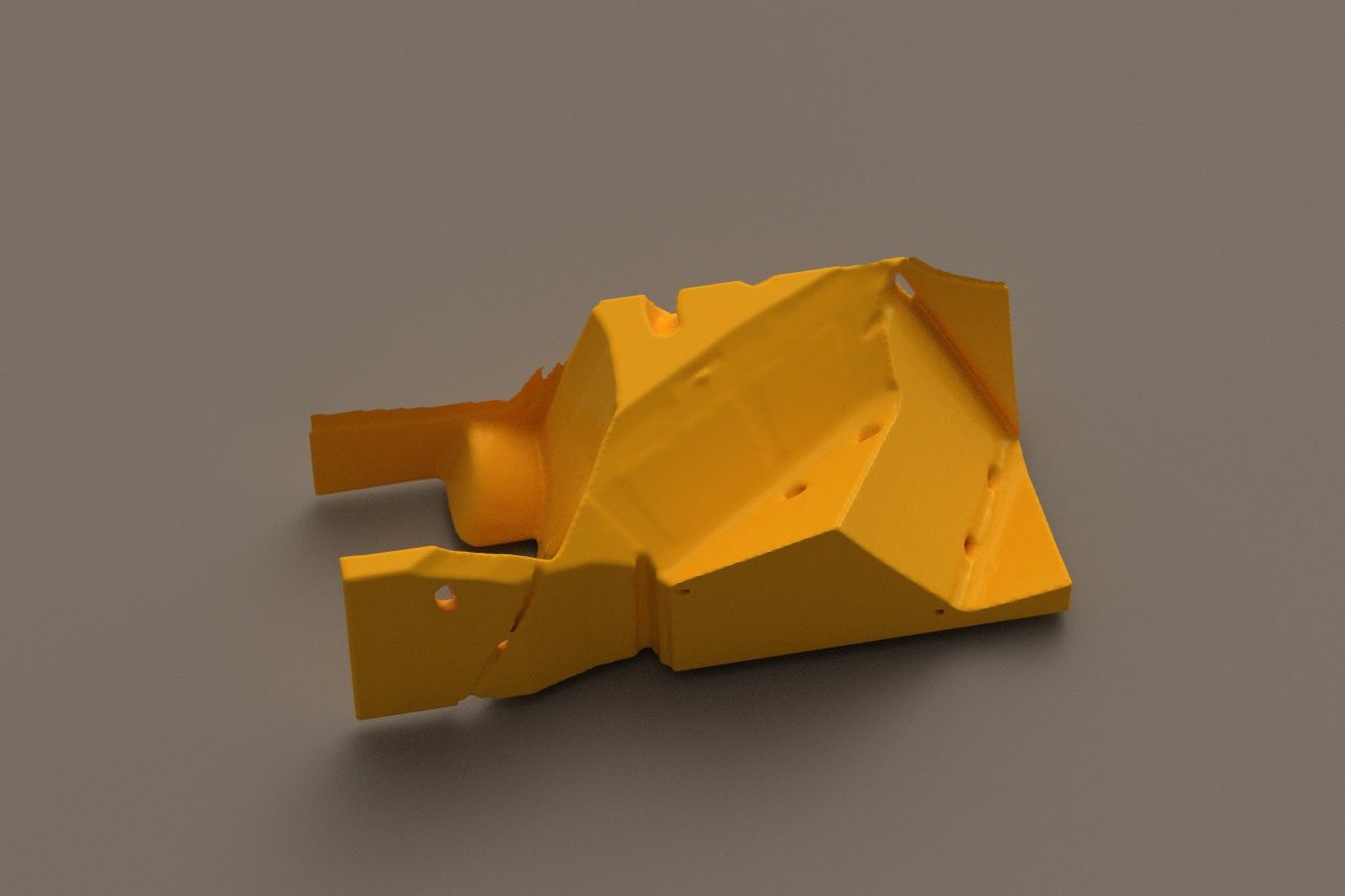 AUVOT study: orange folded body shell with punched holes